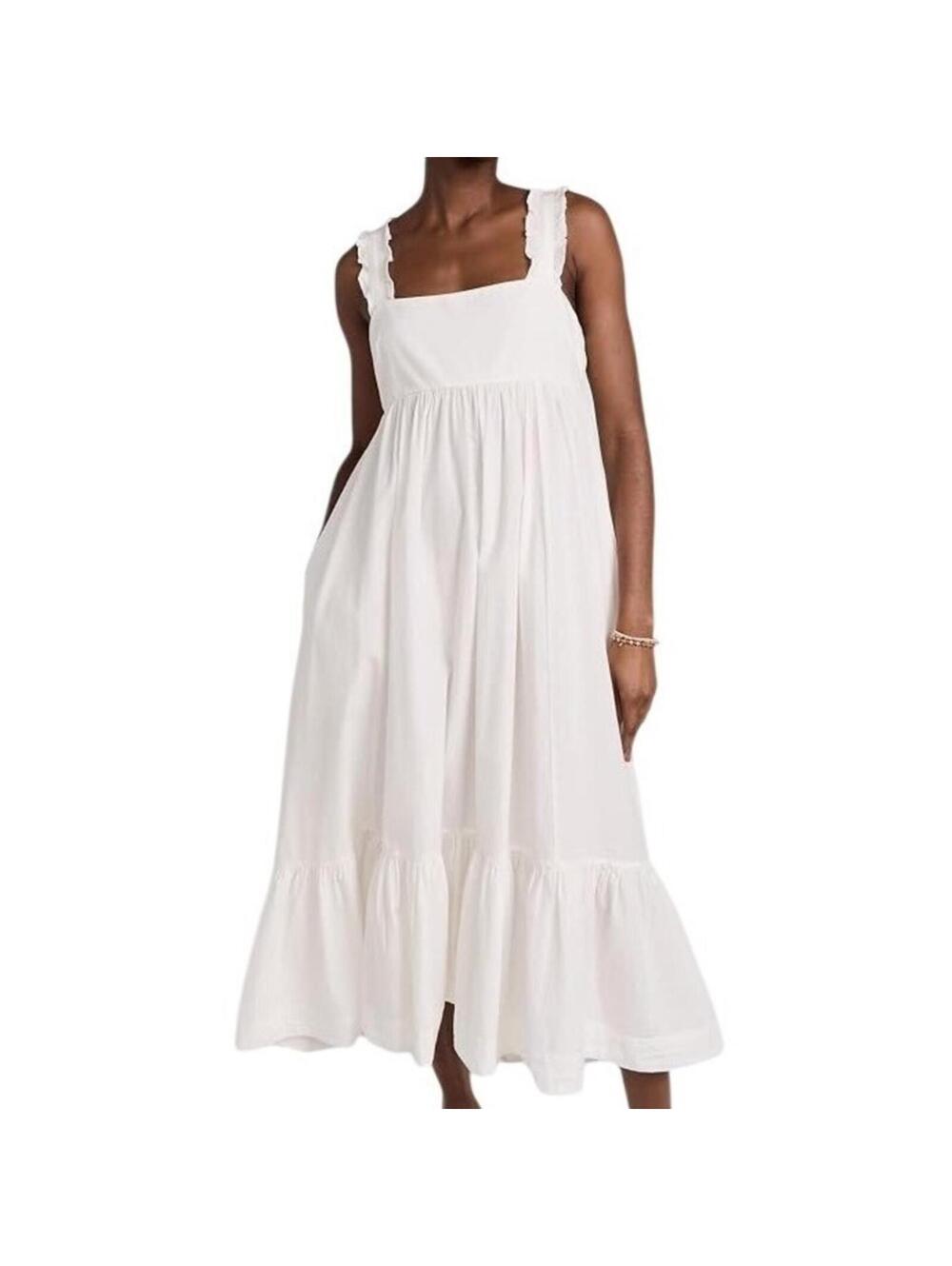 :) Heyson White Ruffle Strap Maxi Dress Summer Casual Sundress [COPY]
